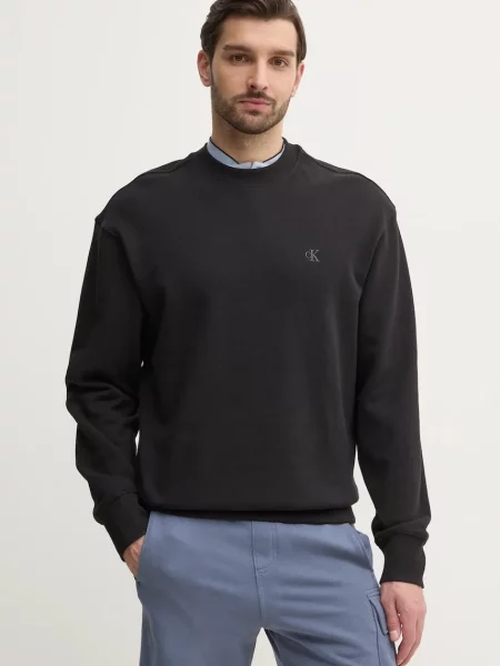 Bombažen pulover Calvin Klein Jeans črna