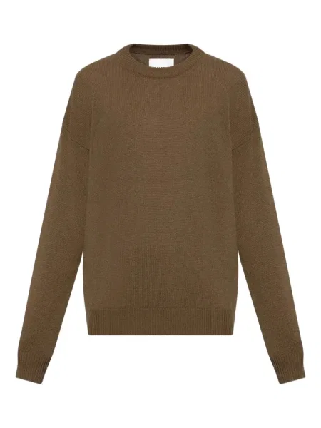 Pulover Jil Sander cu decolteu rotund maro