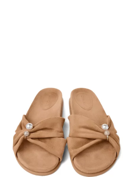 Sandale Jimmy Choo cu perle fără toc