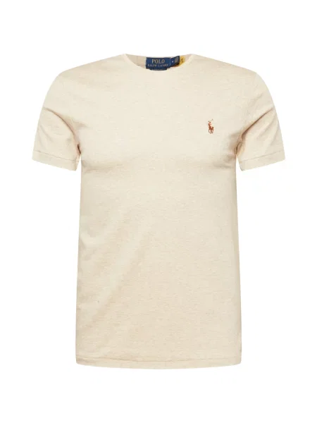 Polo Ralph Lauren Tricou bej amestecat / maro caramel / corai negru