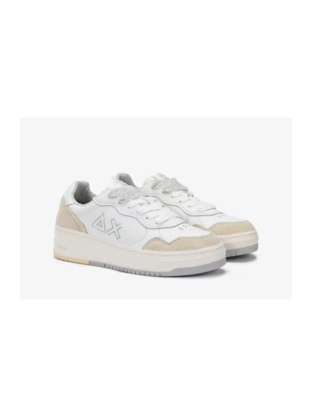 Sneakersy Sun68 skórzane białe