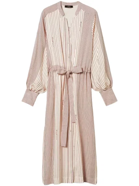 Rochie tip cămașă Twinset din satin până la genunchi de costum roz