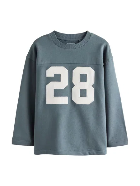 Next Tricou gri grafit / lână alb