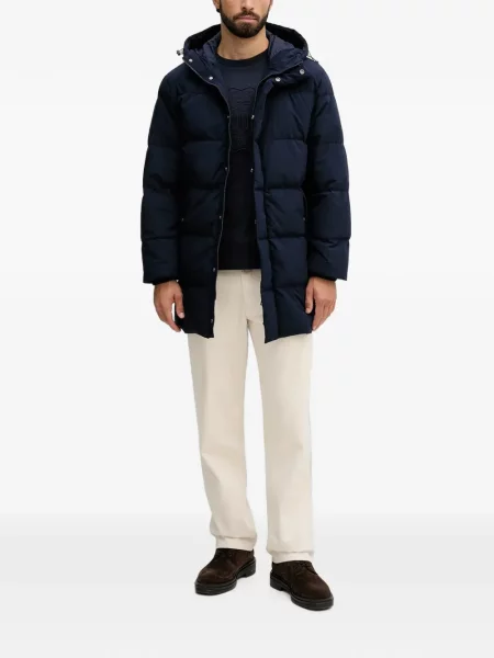 Lung tricou Gant cu broderie albastru