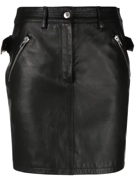 Fustă din piele Moschino cu talie înaltă