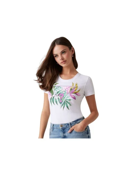 GUESS Tricou | alb