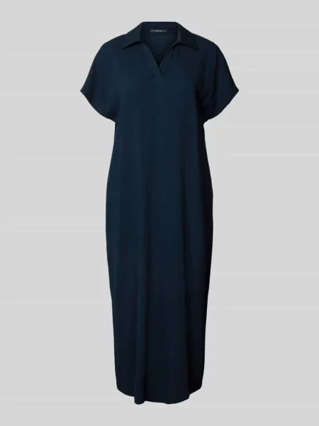 Sukienka midi z wykładanym kołnierzem model ‘Wannie’ Opus niebieska