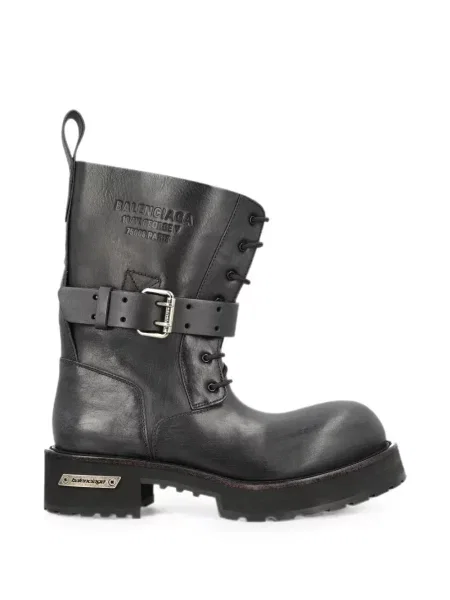 Botine Balenciaga cu șireturi din dantelă negru
