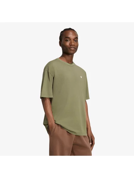 Tričko adidas Trefoil Essentials Washed Loose Dropped Shoulder T-Shirt Olive Strata XL olivový
