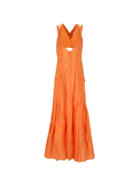 Rochie maxi Alberta Ferretti portocaliu