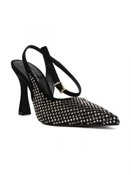 Pinko Bőr tűsarkú cipő LISETTE SLINGBACK fekete