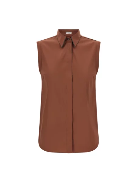 Koszula Brunello Cucinelli brązowa