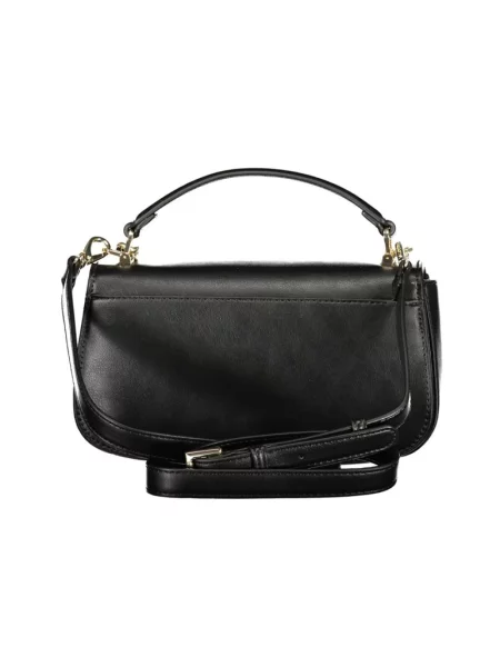 Lniana torebka crossbody Valentino czarna