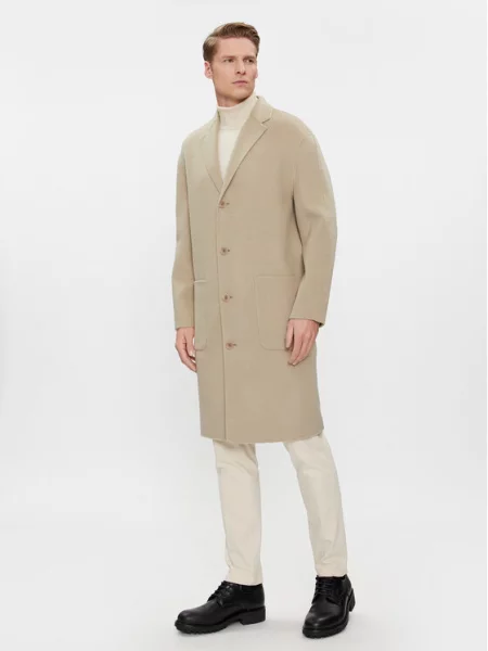 Calvin Klein Вълнено палто бежов