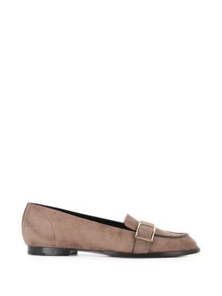 Pantofi loafer Del Carlo din piele de căprioară cu cataramă