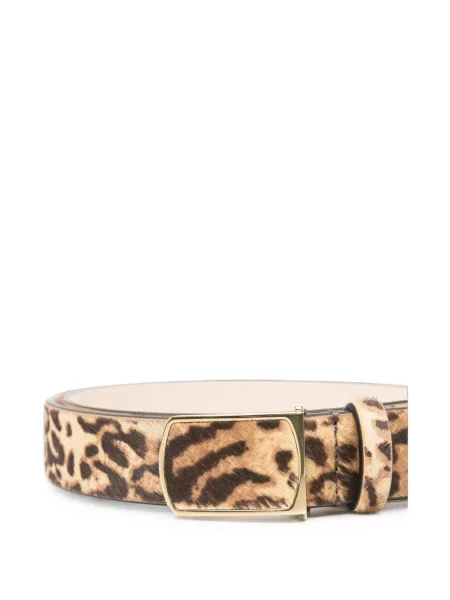 Curea Isabel Marant cu imagine cu model leopard cu cataramă maro