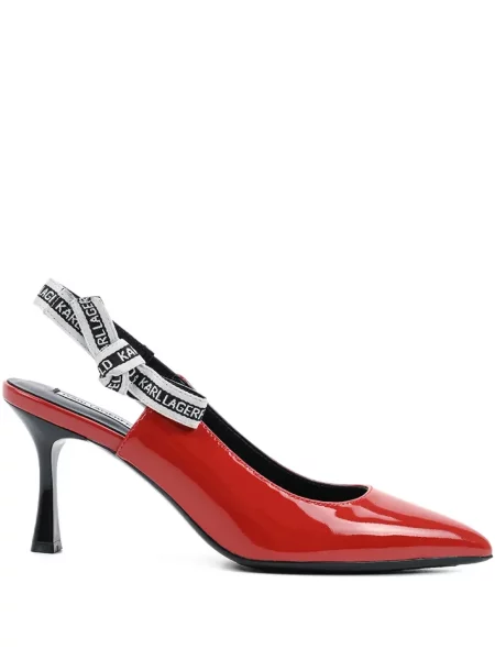Pantofi cu toc Karl Lagerfeld slingback roșu