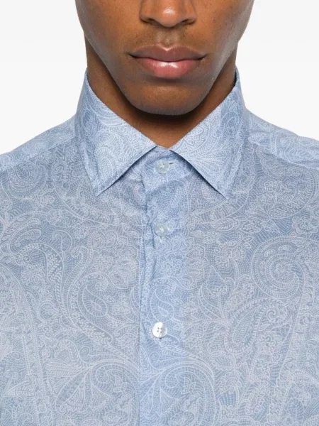 Cămașă Etro cu imagine cu model paisley albastru