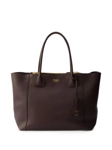 Geantă shopper Prada din piele maro