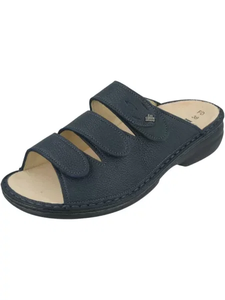 Klapki Finn Comfort skórzane niebieskie