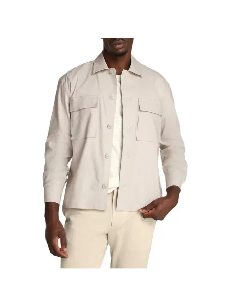 Lněná košile Calvin Klein Jeans béžová