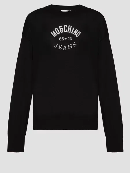Шерстяной свитер Moschino черный