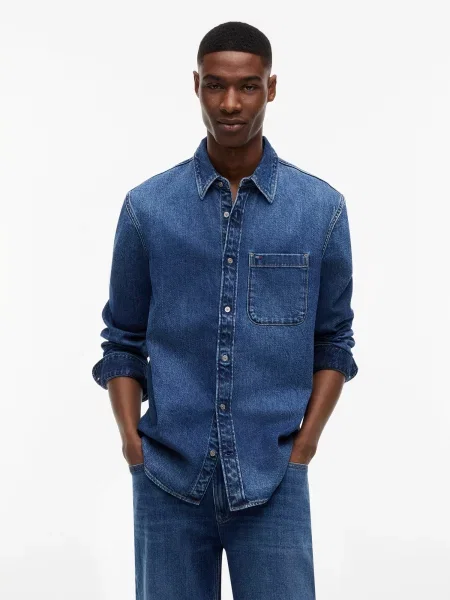 Tommy Jeans Cămașă închis albastru
