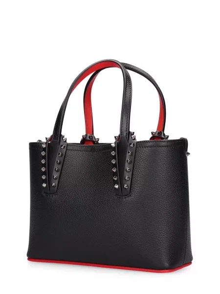 Kožená kožená taška Christian Louboutin čierna