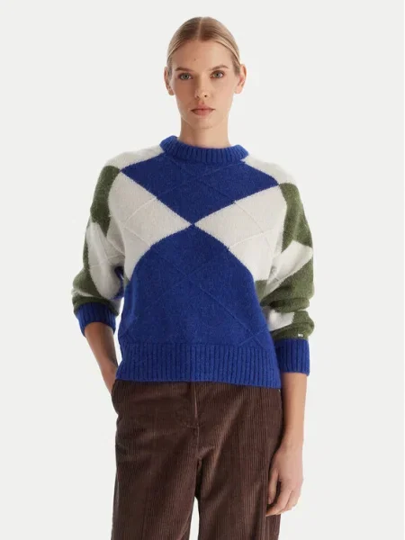 Пуловер от алпака Tommy Hilfiger синьо