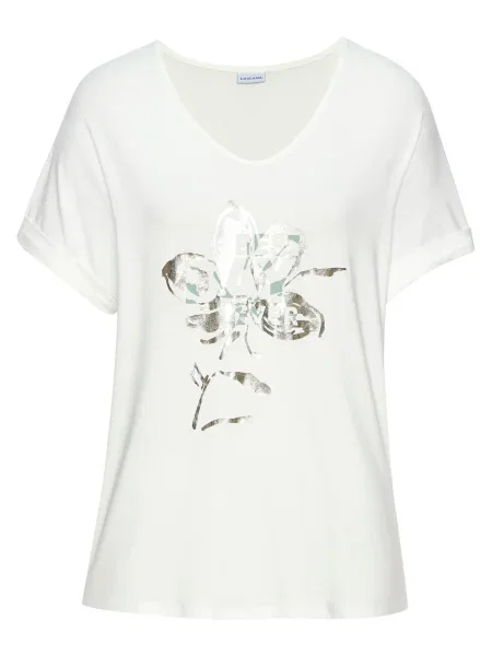 LASCANA Tricou crem argintiu