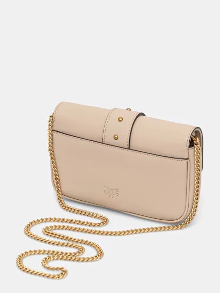 Pinko torebka crossbody skórzana beżowa