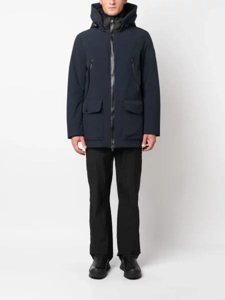 Parka Woolrich su gobtuvu mėlyna