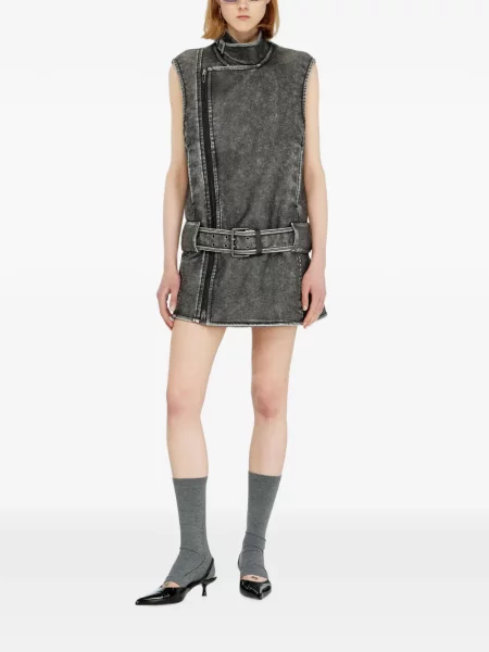 Cu centură rochie mini Diesel gri
