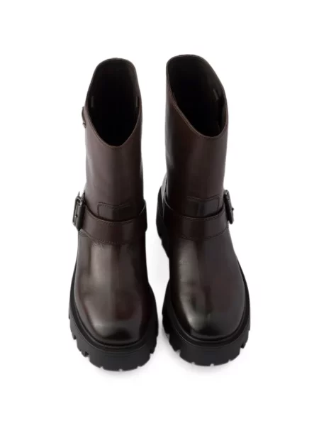 Botine Prada din piele maro