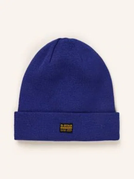Czapka beanie z naszywką z logo model ‘Effo’ G-star Raw niebieska
