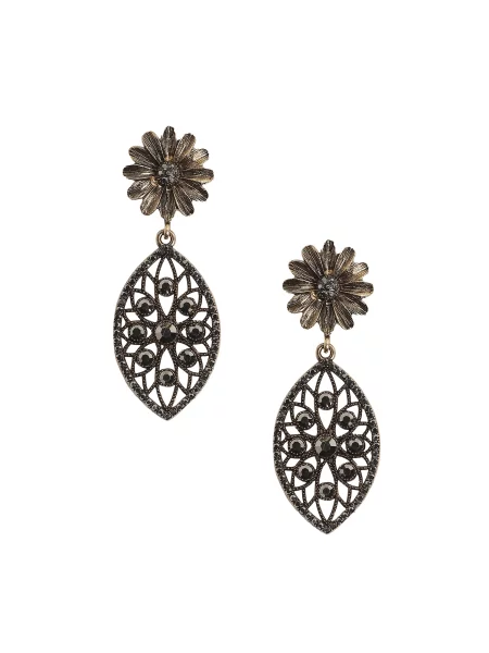 SOHI Uhani Jesca zlata / srebrno-siva črna