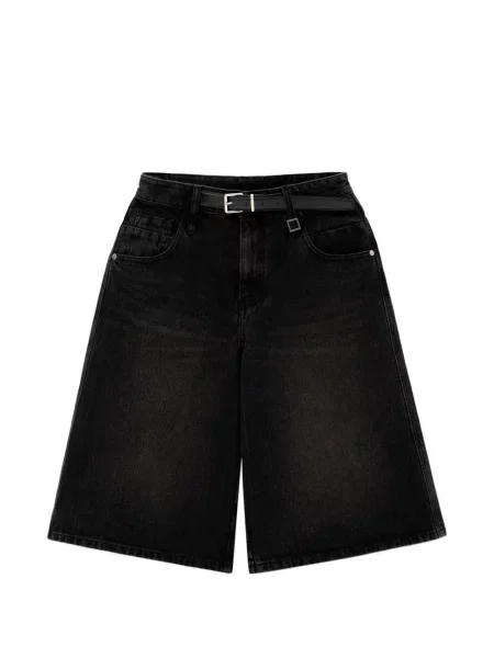 Cu centură pantaloni scurți din denim Wooyoungmi negru