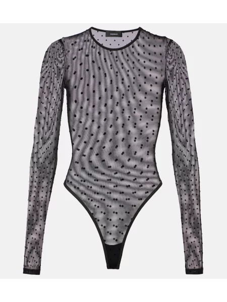 Body Wardrobe.nyc cu buline transparente plasă negru