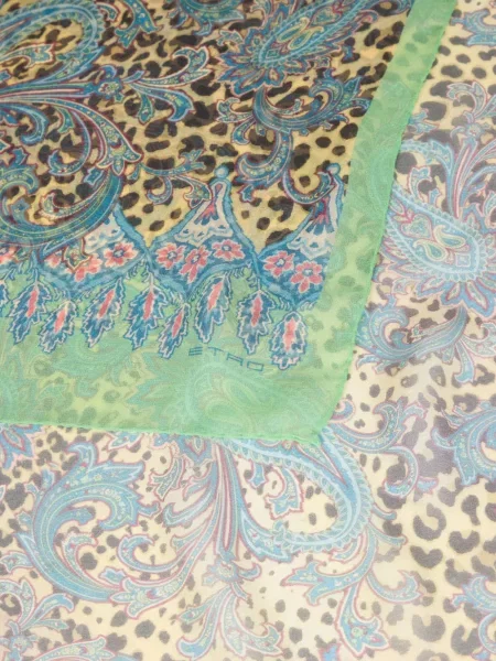 Fular Etro de mătase cu imprimeu animal print