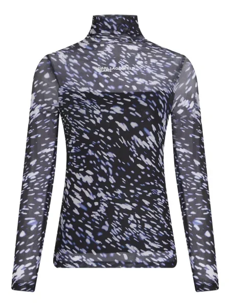 Top Karl Lagerfeld Jeans cu imagine plasă negru