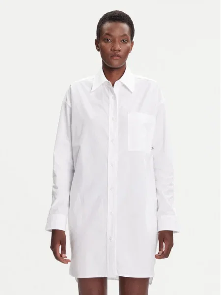 Calvin Klein Jeans Рокля тип риза Oversize бял