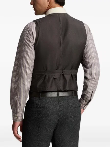 Vestă Ralph Lauren Rrl cu model herringbone gri