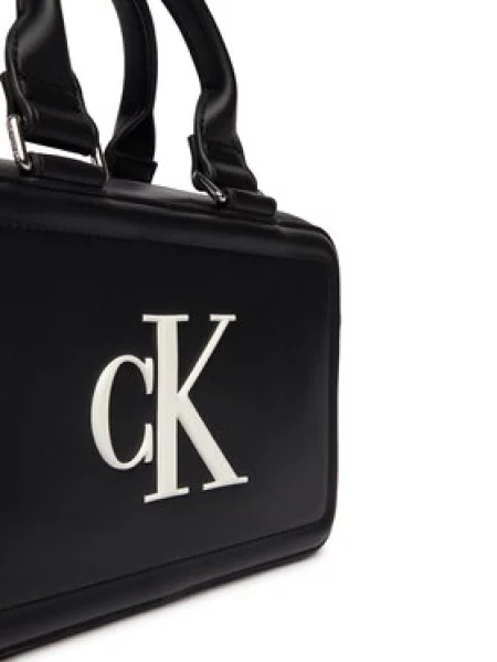 Calvin Klein Torbica Bold Ck Bauletto Crossbody crna
