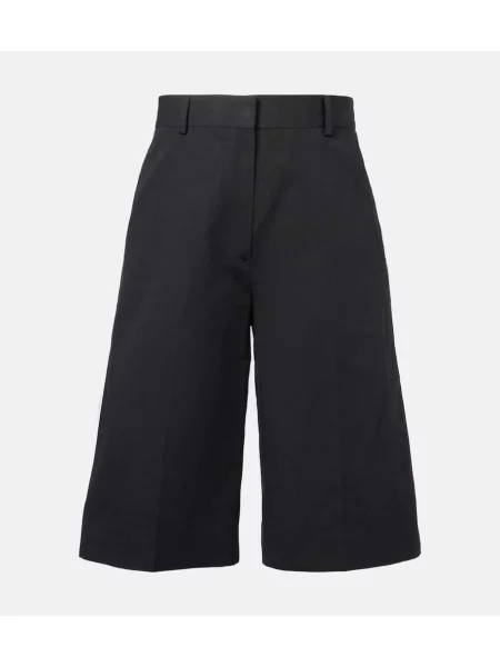 Lniane bermudy Toteme czarne