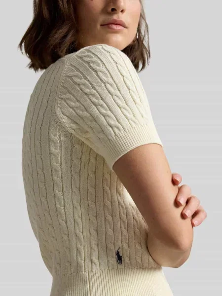 Sweter w kroju regular fit z czystej bawełny Polo Ralph Lauren biały