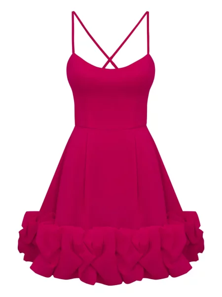 Rochie mini Post Meridiem cu spatele deschis de costum roz
