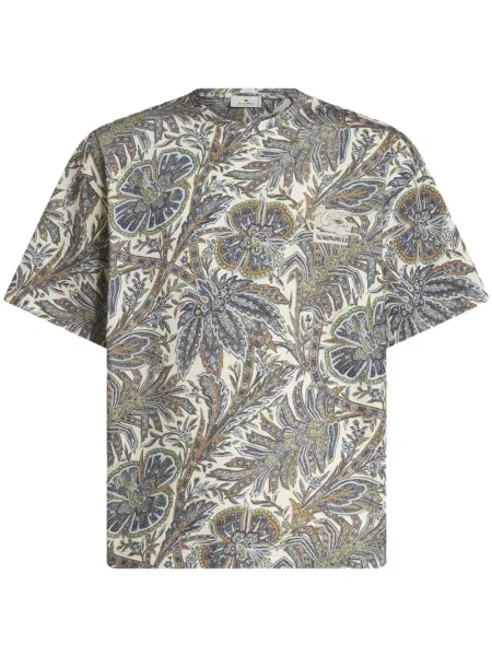 Tricou Etro cu imagine cu model paisley albastru
