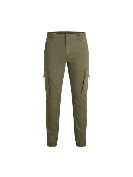 Jack & Jones Spodnie materiałowe Paul Flake Tapered Fit zielony