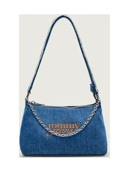 Tommy Jeans Geantă de umăr denim / maro albastru