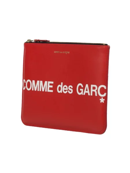 Portfel Comme Des Garcons skórzany z logo czarny